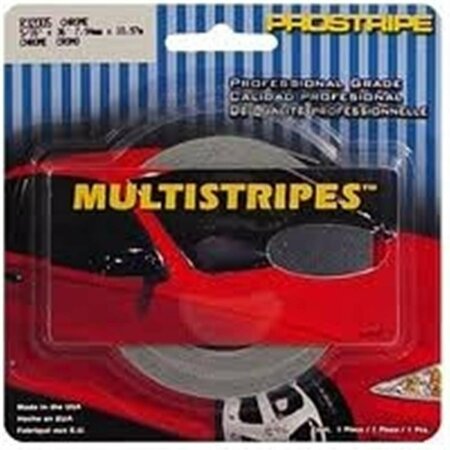 PROSTRIPE R41006 0.19 in. x 15 0 ft. Vinyl Multistripe TapesSilver Metallic PR334775